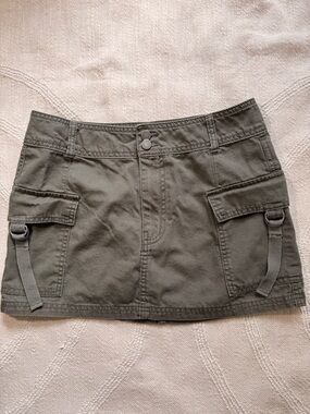 PacSun Medium Cargo Green Utility Mini Skirt 100% Cotton